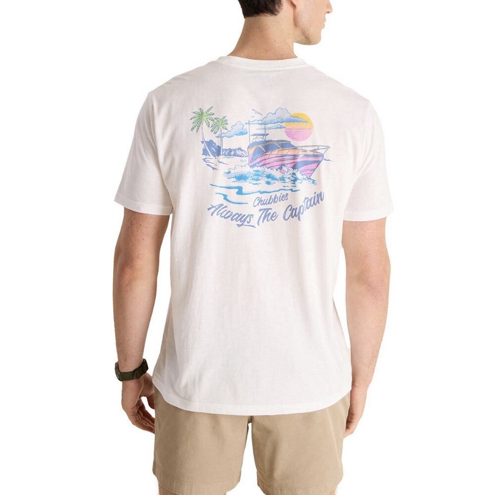 NWT Chubbies Men's Captain's License White Graphic TShirt Boat Vacation - Picture 4 of 14